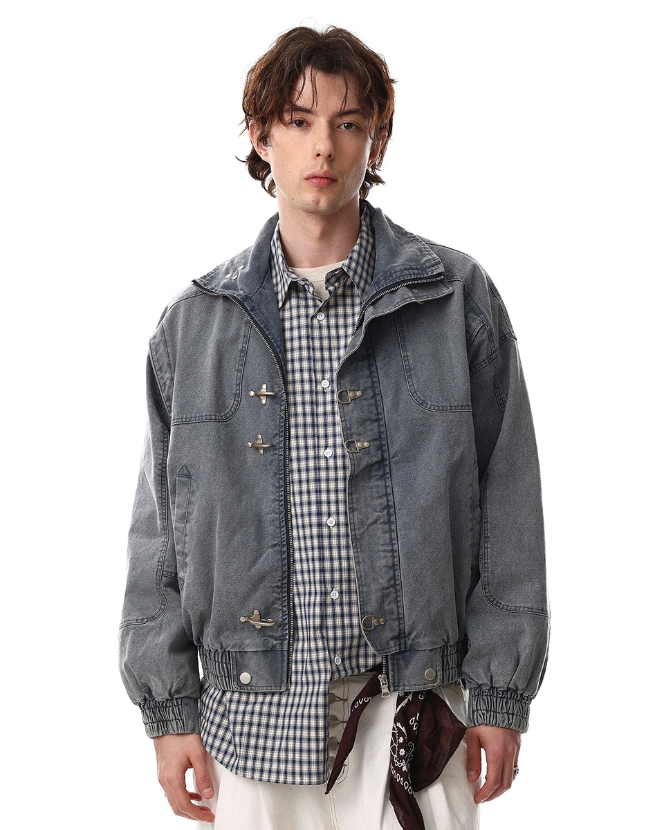 Washed Clasp Denim Jacket