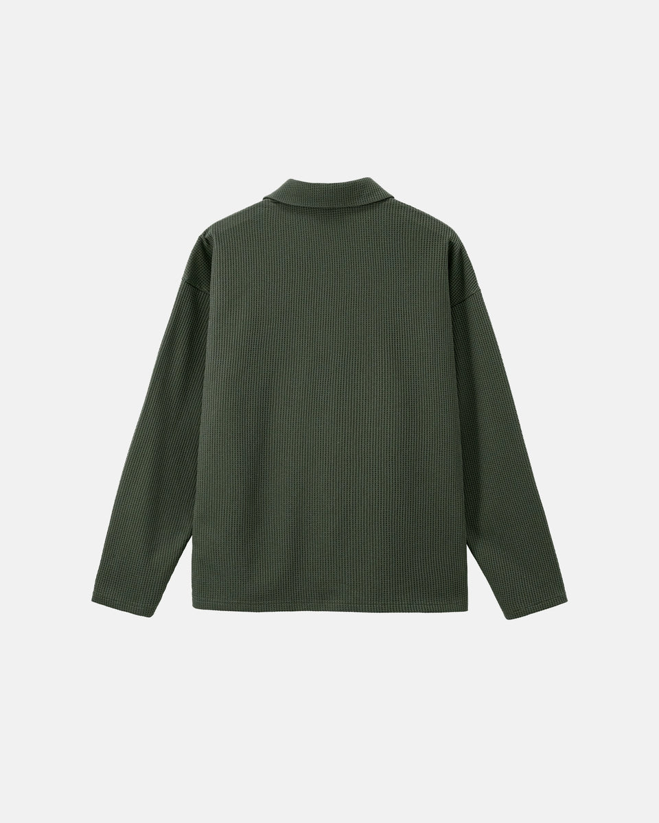 Waffle Long Sleeve Polo Shirts