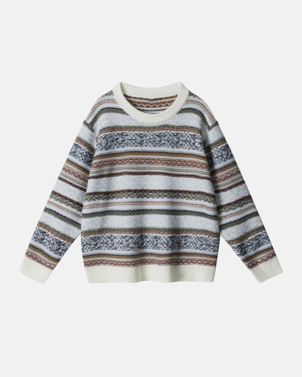 Stripe Jacquard Knit Pullover