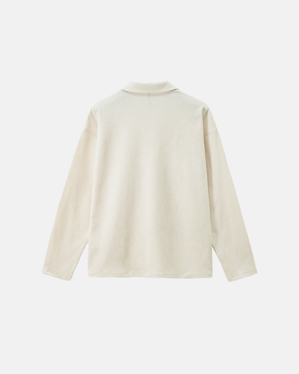 Waffle Long Sleeve Polo Shirts