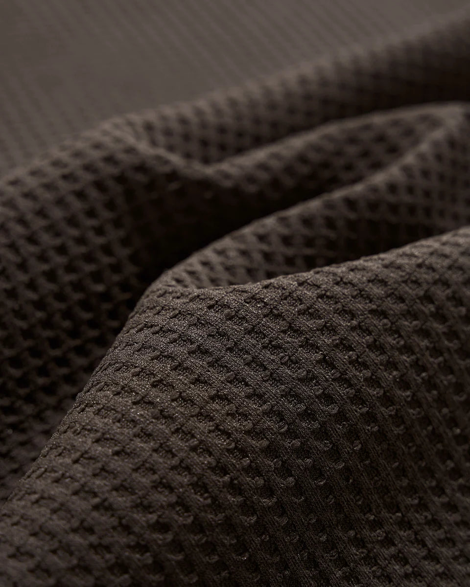 Waffle Long Sleeve Polo Shirts