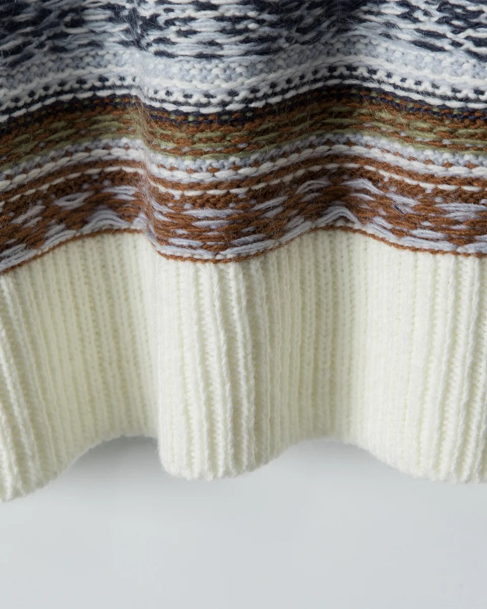Stripe Jacquard Knit Pullover