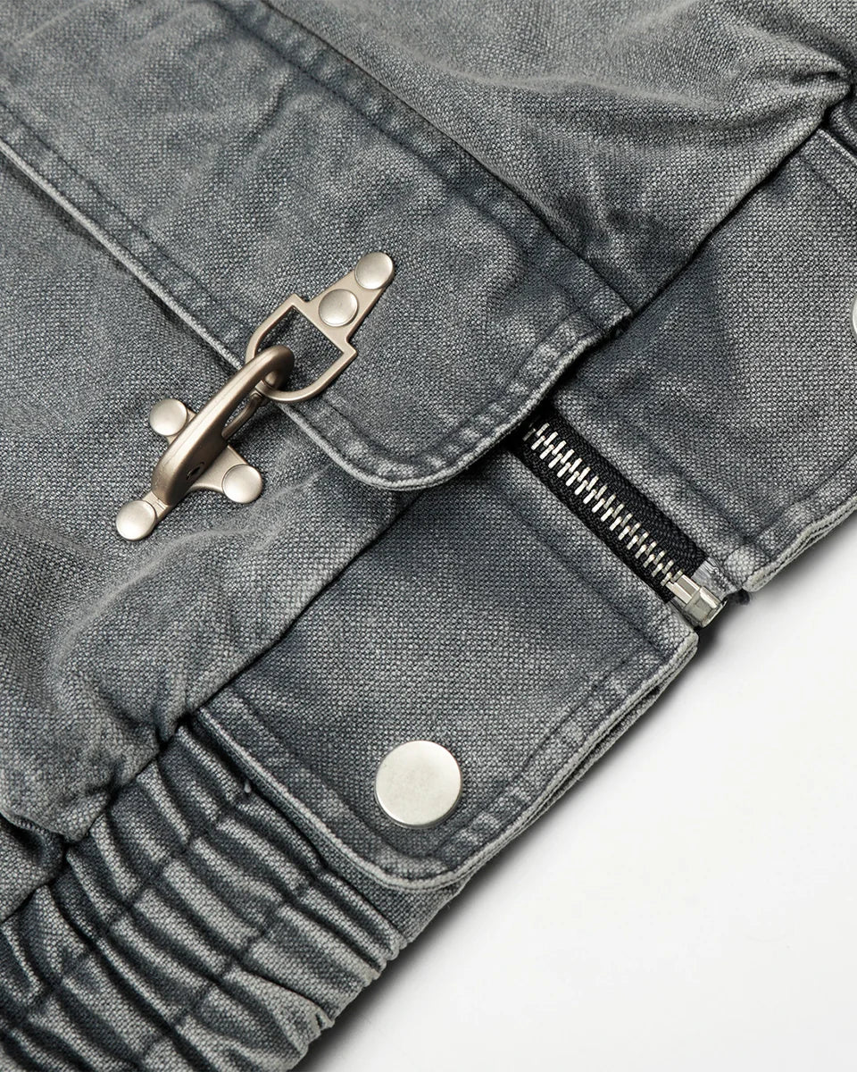Washed Clasp Denim Jacket