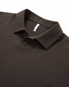 Waffle Long Sleeve Polo Shirts