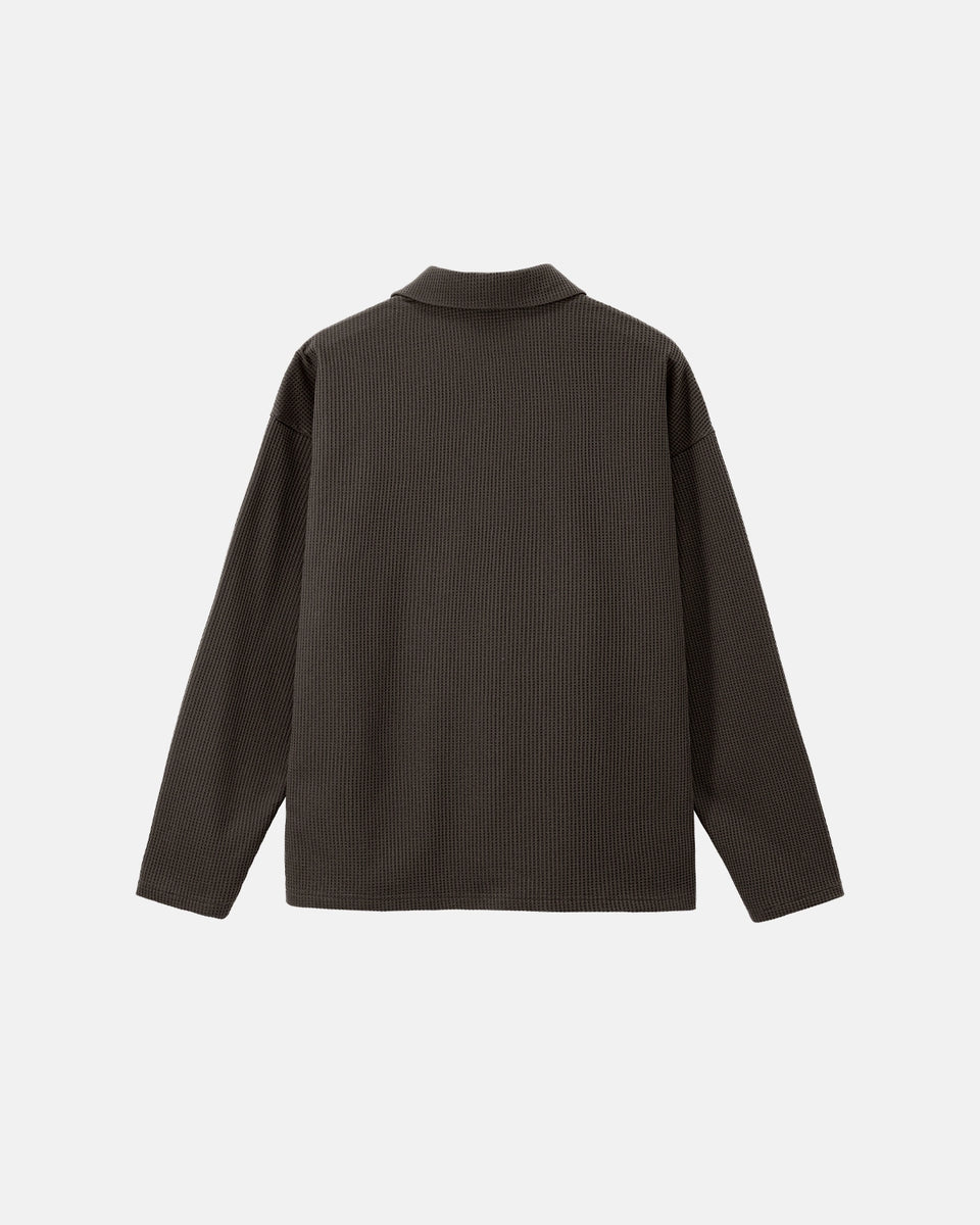 Waffle Long Sleeve Polo Shirts